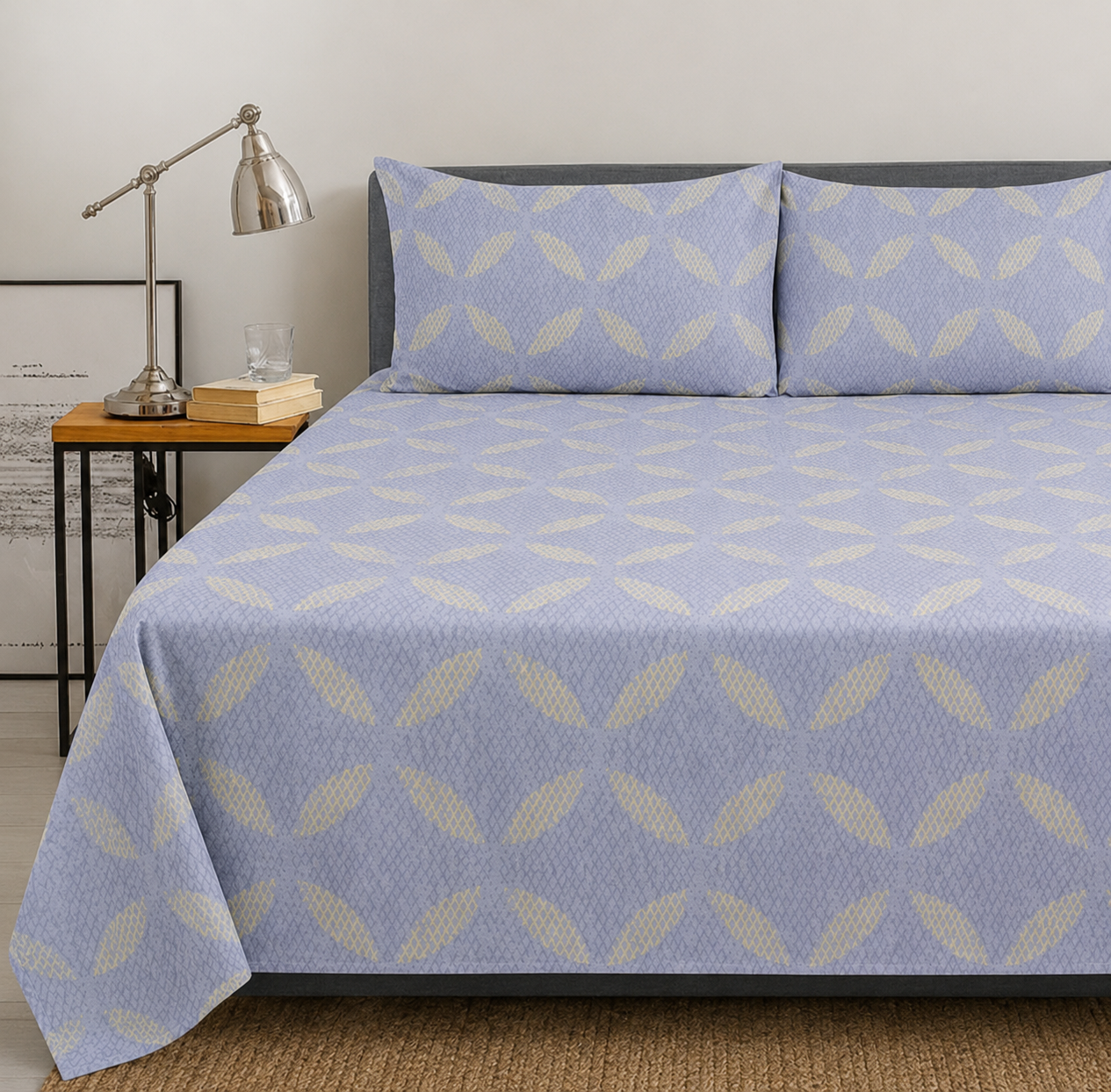 Periwinkle Petal – Complete Bedsheet