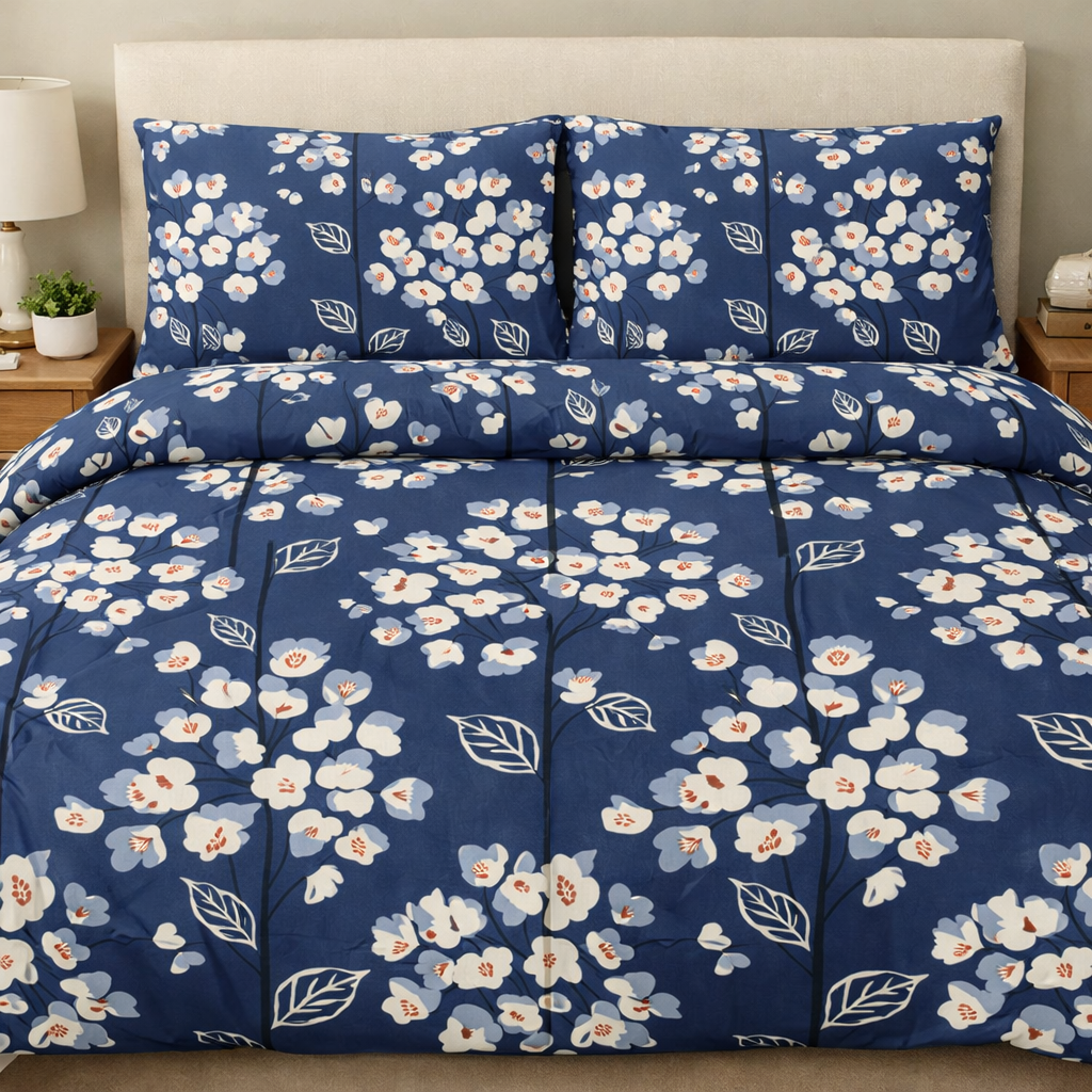 Indigo Bloom – Complete bedsheet