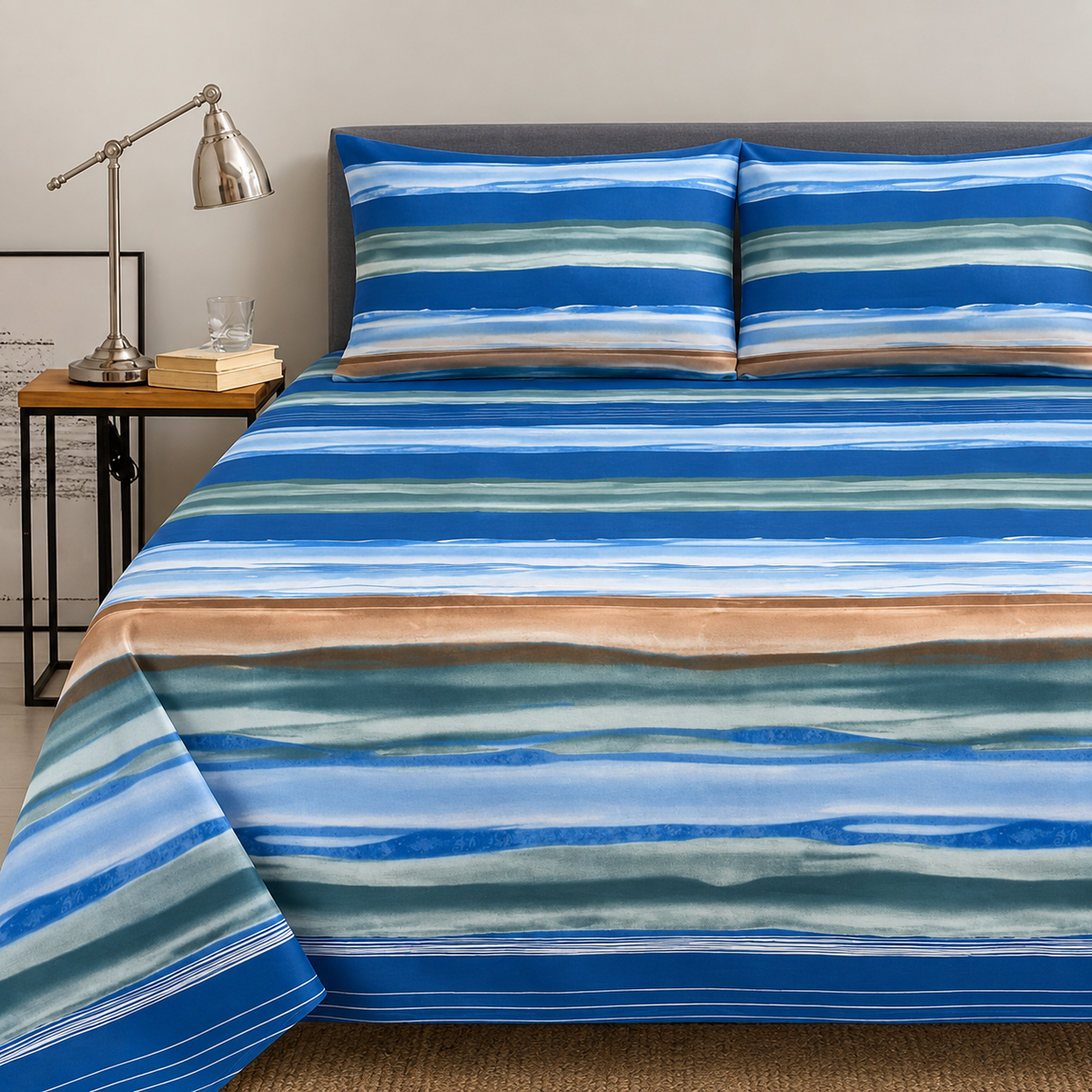 Coastal Blue Stripes - Complete bedsheet