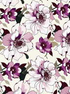 Purple Blossom Garden - Complete bedsheet