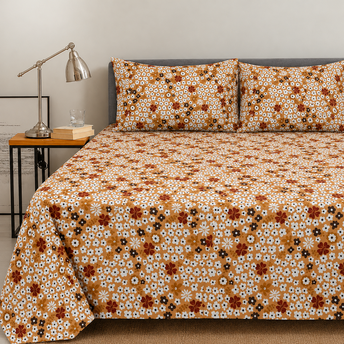 Cinnamon Petals - Complete bedsheet