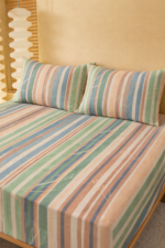 Coastal Pastel Stripes – Fitted sheet