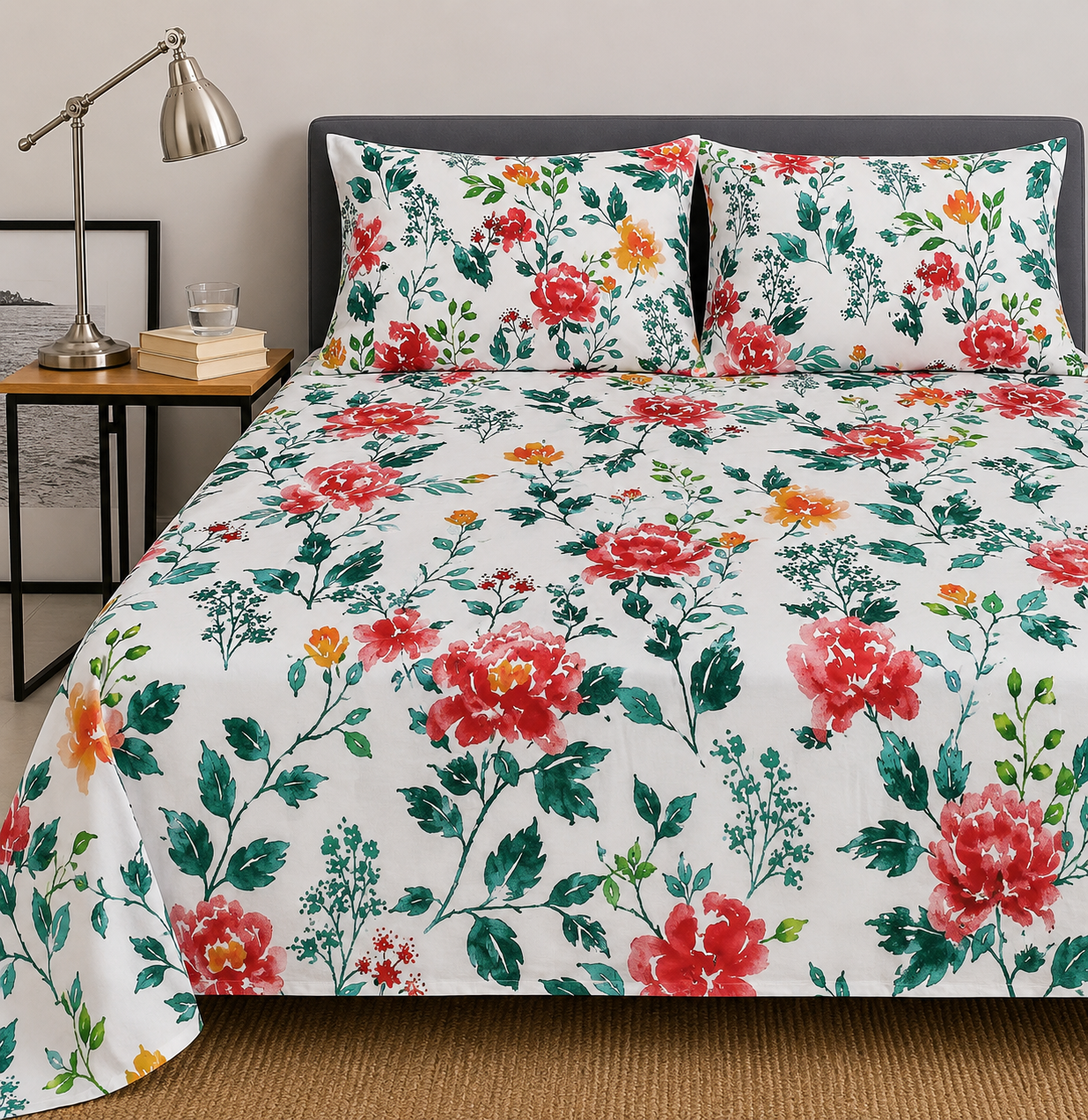 ChatGPT Image Jun 2, 2026, 02_06_25 PM Scarlet Bloom - Complete bedsheet - Image 1